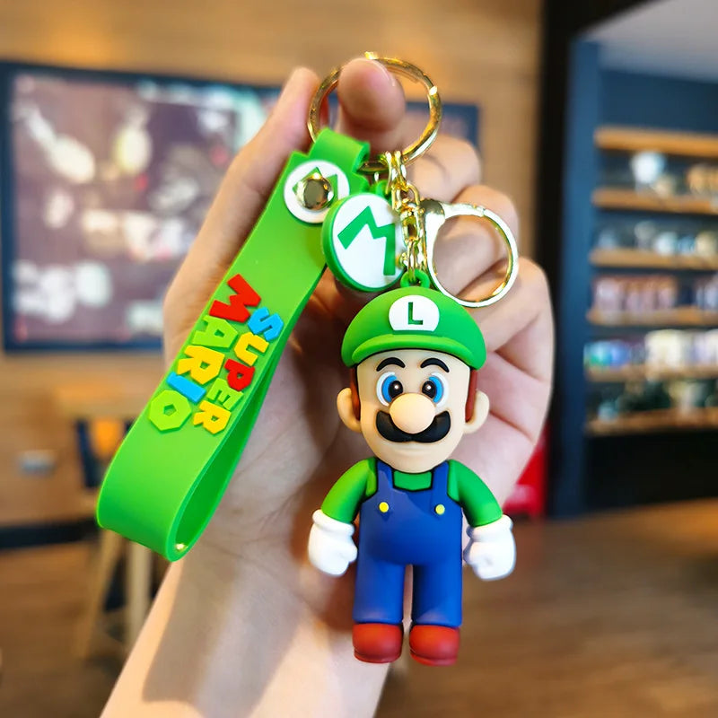 10 Styles Super Mario Bros Keychain – Mario Luigi Yoshi PVC Action Figure Model Bag Pendant Toy Gif