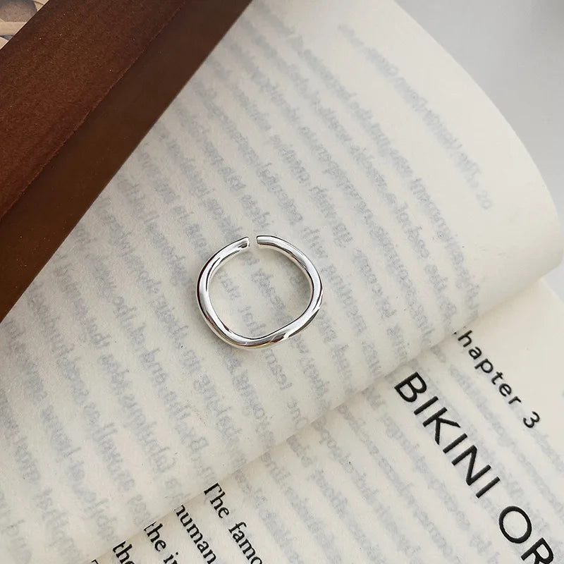 VENTFILLE 925 Sterling Silver Minimalism Cross Knot Thai Silver Rings Open Finger Ring For Women Men Jewelry Gifts