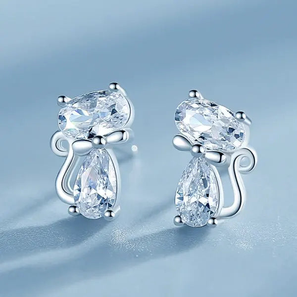 Korean Light Luxury Zircon Moon & Star Asymmetric Stud Earrings – Crystal Cloud Pearl Earrings for Women & Girls