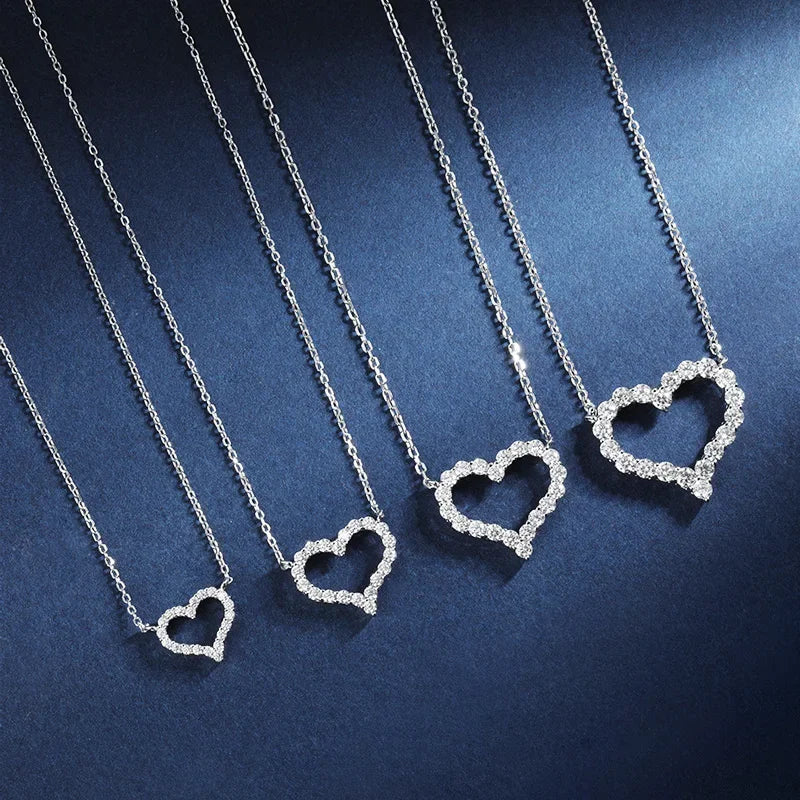 TBCYD 2CT D Color Moissanite Necklaces Heart Pendant For Women GRA Certified S925 Sliver Neck Chain Wedding Luxury Fine Jewelry