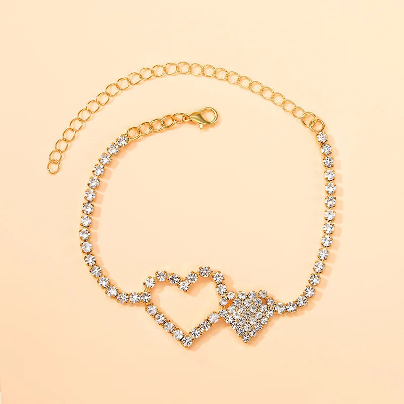 Luxury Rhinestone Chain Anklet for Women – Shiny Crystal Ankle Bracelet | Elegant Foot Jewelry for Wedding & Party