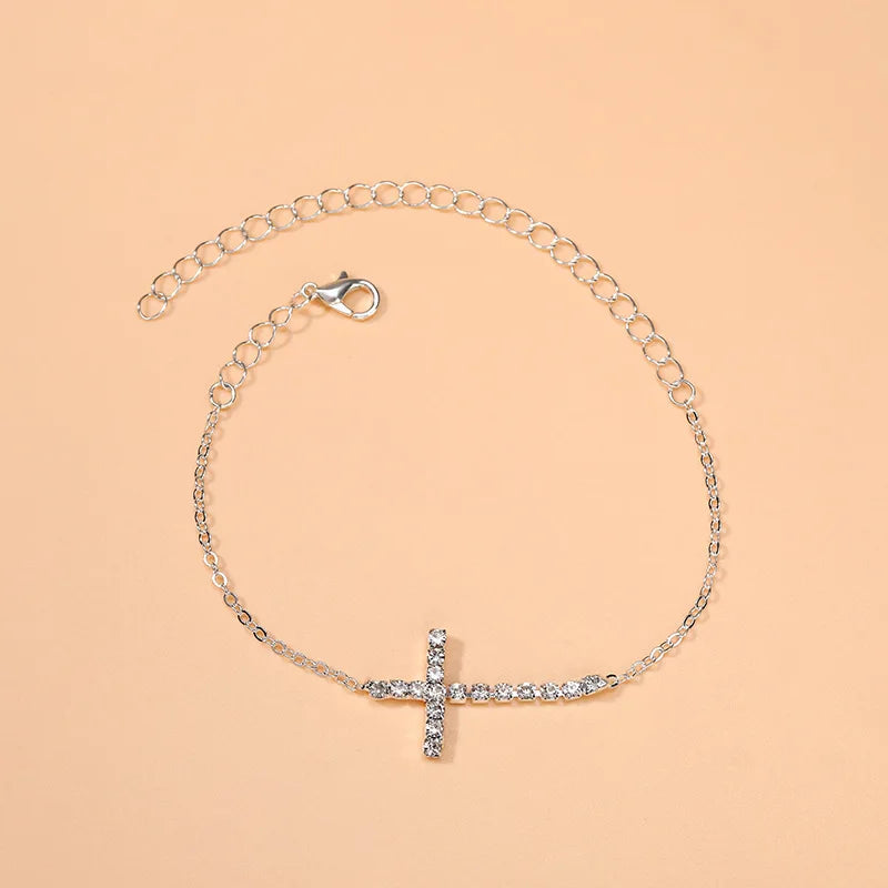 Luxury Rhinestone Chain Anklet for Women – Shiny Crystal Ankle Bracelet | Elegant Foot Jewelry for Wedding & Party