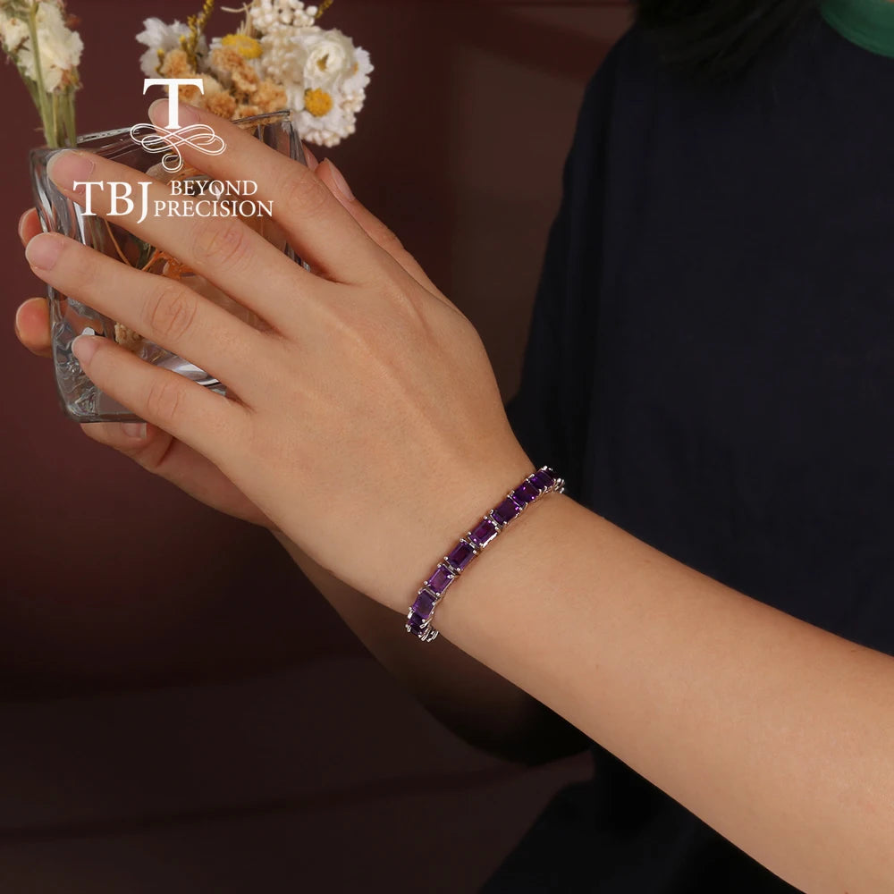 Beautiful and elegant natural Africa Amethyst S925 Silver bracelet Fashion luxury women jewelry anniversary & birthday gift