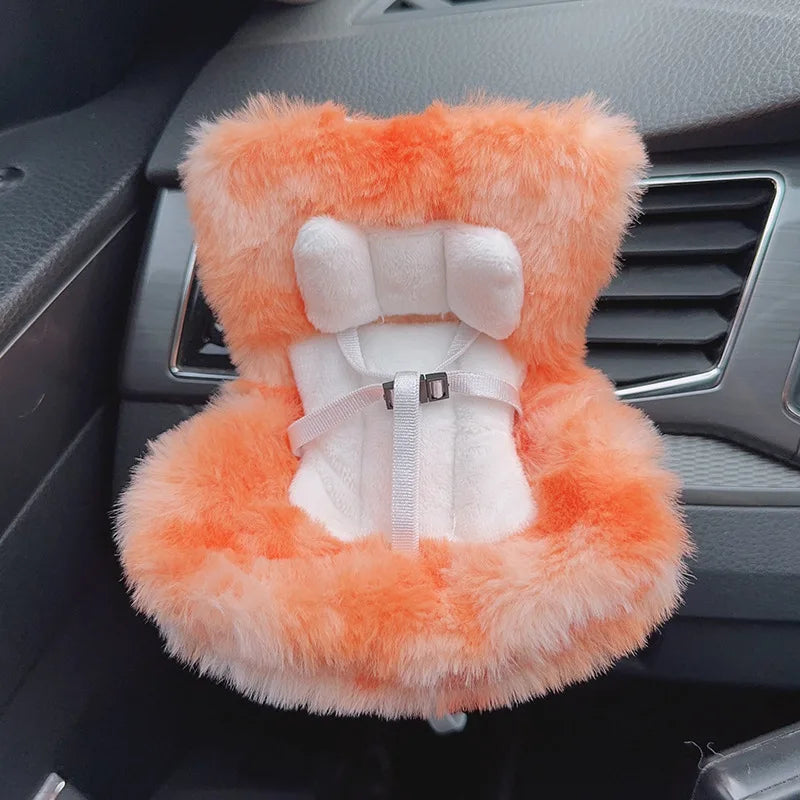 For Labubu Car Doll Safety Seat Kawaii Ob11 Doll Plush Seat Car Air Aromatreatment Decoration Suit for All Dolls Wihtin 18cm