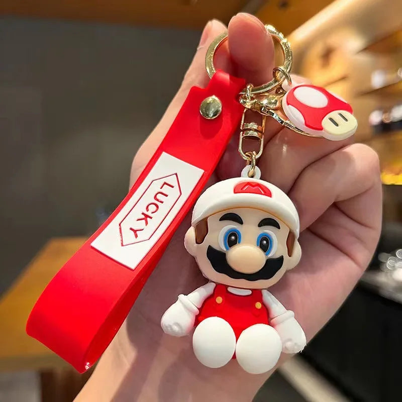 10 Styles Super Mario Bros Keychain – Mario Luigi Yoshi PVC Action Figure Model Bag Pendant Toy Gif