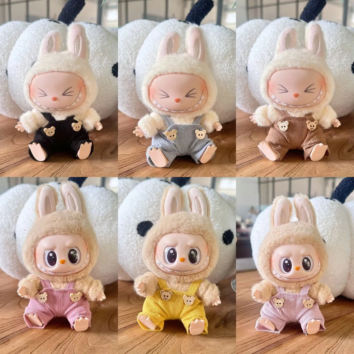 Cute Mini Bib Pants for Labubu Dolls – 17cm Idol Outfit Accessories for Sitting Party Style | Kpop EXO-Inspired Clothing