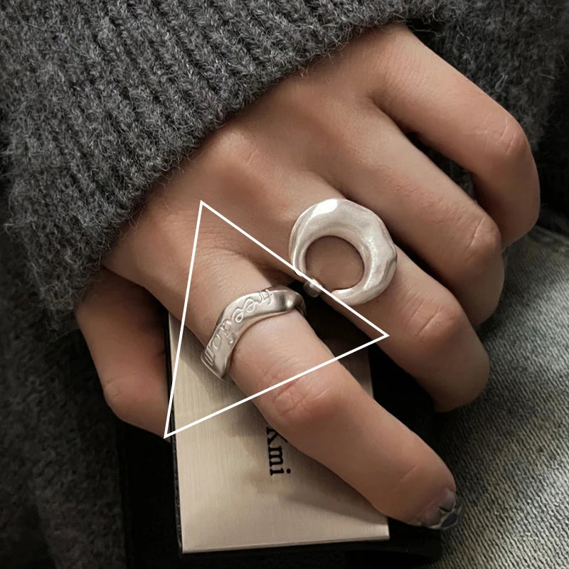 VENTFILLE 925 Sterling Silver Minimalism Cross Knot Thai Silver Rings Open Finger Ring For Women Men Jewelry Gifts