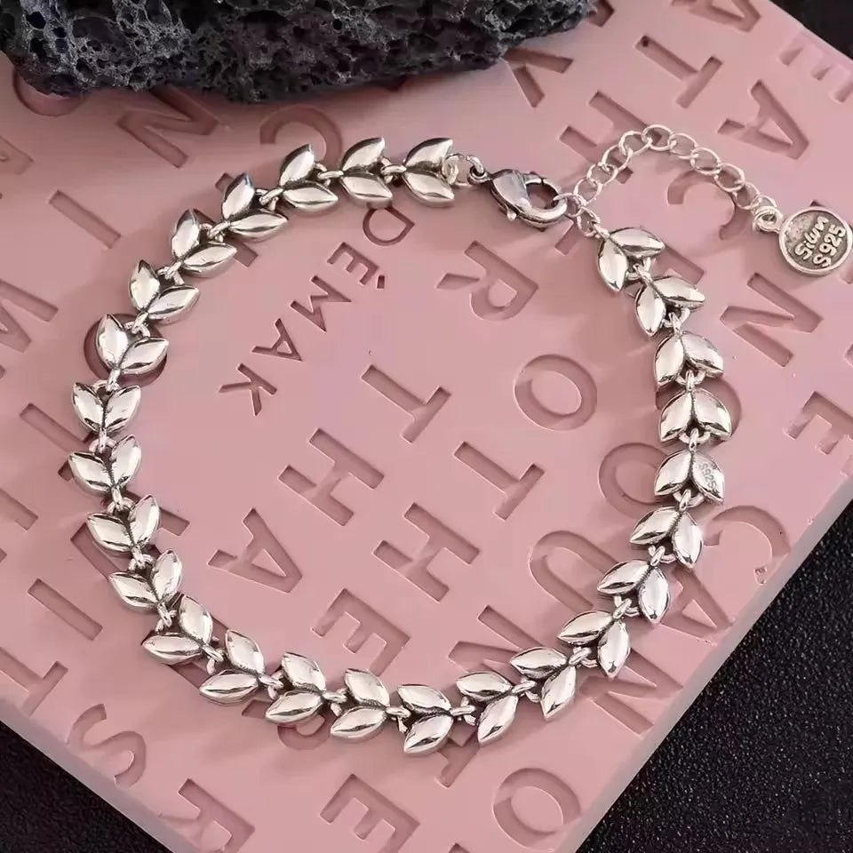 VENTFILLE 925 Sterling Silver Line Extremely fine Bracelet for Women Love Haert Bead Korean Ins Sweet Jewelry Gift Dropshipping
