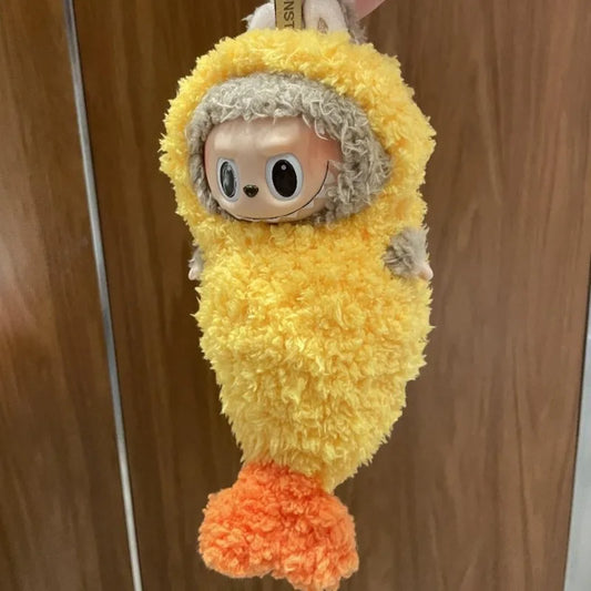 Labubu Fried Shrimp Tempura Costume Vinyl Doll – 1:1 Replica Action Figure Bag Charm | Cute Collectible Gift