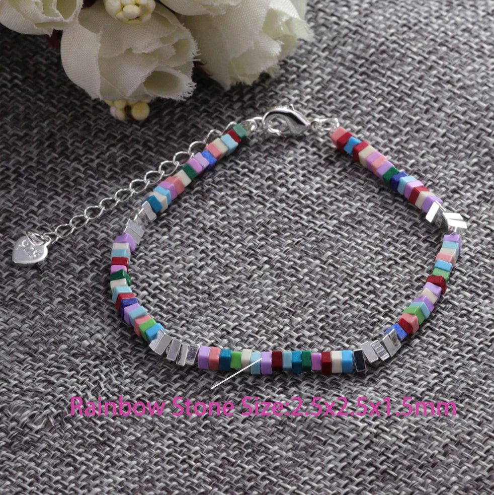 VENTFILLE 925 Sterling Silver Line Extremely fine Bracelet for Women Love Haert Bead Korean Ins Sweet Jewelry Gift Dropshipping