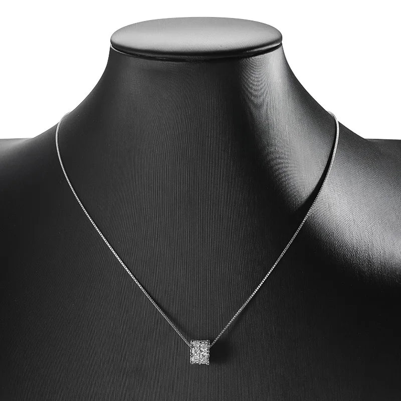TBCYD 1.6cttw D Color Moissanite Necklace – 925 Sterling Silver 3mm Full Diamond Ball Pendant for Women | Sparkling Charm Jewelry Gift