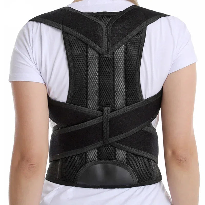 Reinforced Belt Lumbar Column Posture Corrector Vest Adjustable Back Support Strap Shoulder Spine Brace Neck Stretcher Trainer