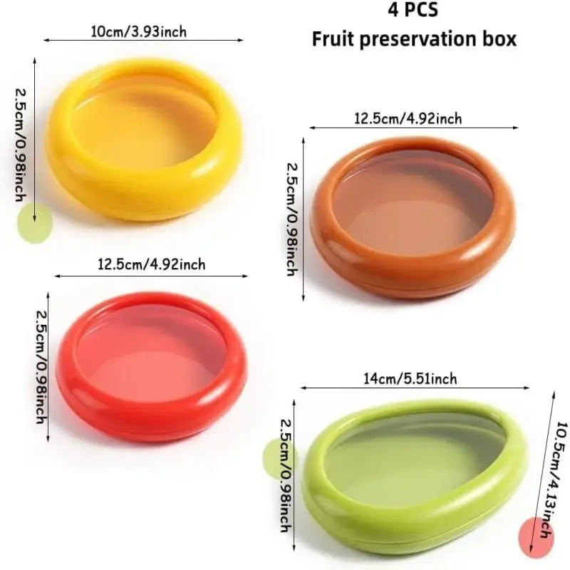 4 PCS Avocado Saver Tomato Holder, Fresh Stretch Pod Lemon Tomato Saver Storage Keeper Reusable Fridge Storage Containers Box