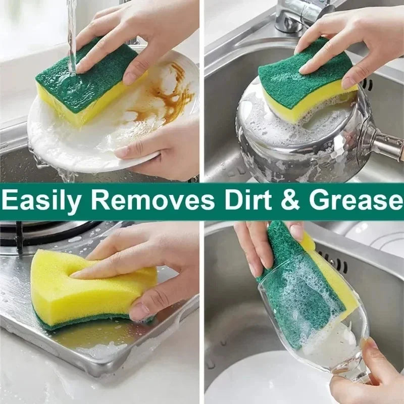 Double-Sided Magic Cleaning Sponge – High Absorbent Rust Removal Brush for Kitchen Pots & Surfacesl