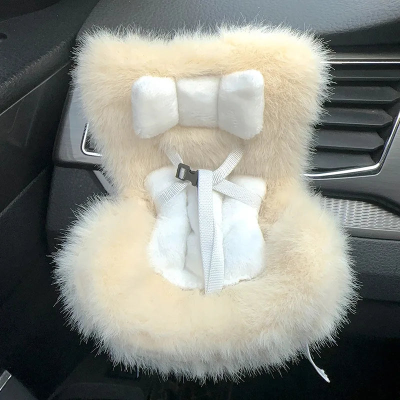 For Labubu Car Doll Safety Seat Kawaii Ob11 Doll Plush Seat Car Air Aromatreatment Decoration Suit for All Dolls Wihtin 18cm
