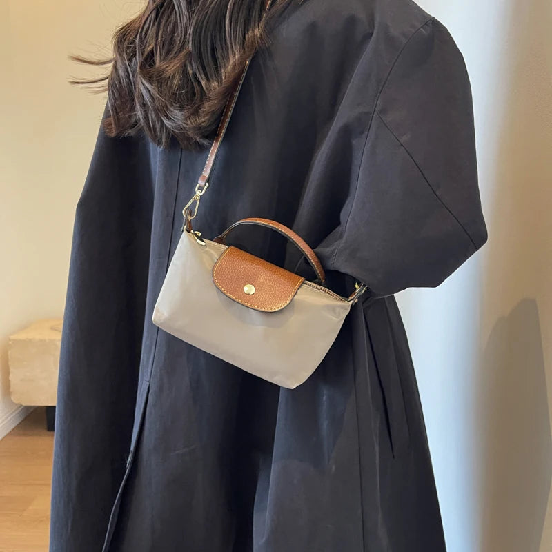 2025 Mini Dumpling Handbag for Women High-End Nylon Fabric Fashionable Shoulder/Crossbody Mobile Phone Bag for Ladies