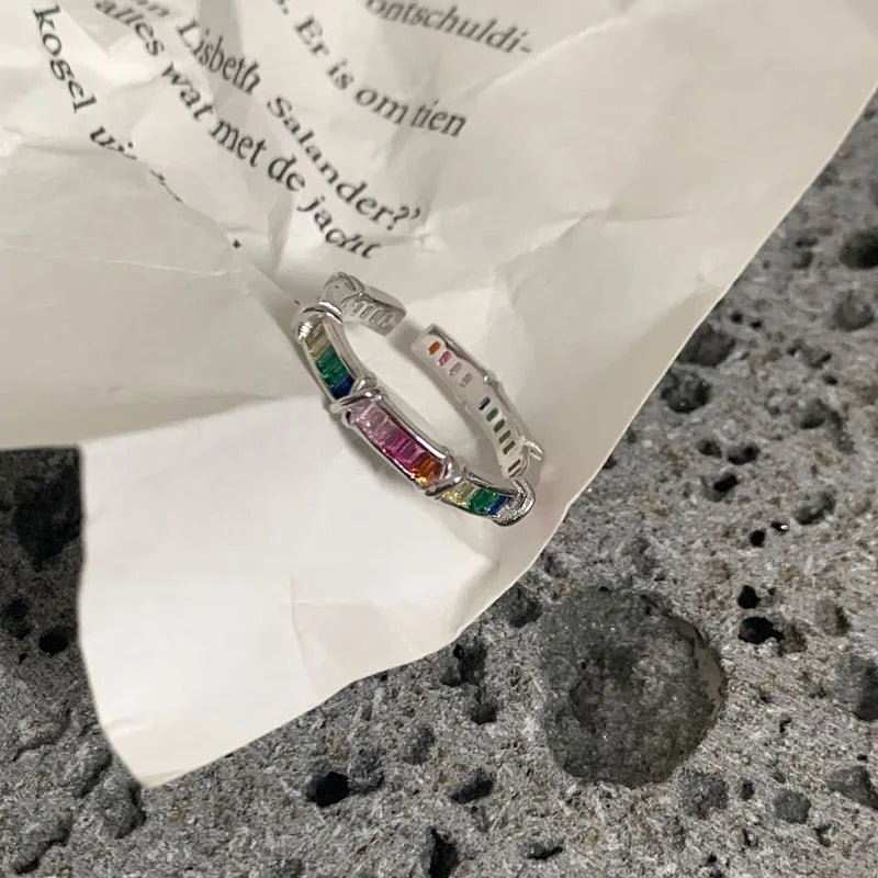 VENTFILLE 925 Sterling Silver Minimalism Cross Knot Thai Silver Rings Open Finger Ring For Women Men Jewelry Gifts