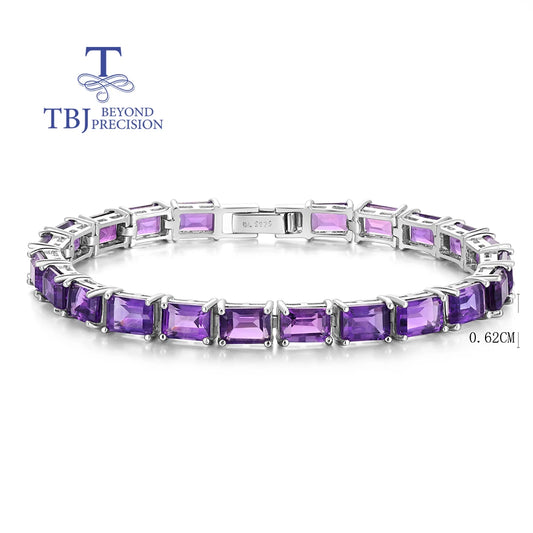 Beautiful and elegant natural Africa Amethyst S925 Silver bracelet Fashion luxury women jewelry anniversary & birthday gift