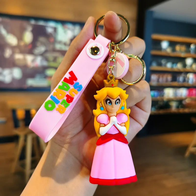 10 Styles Super Mario Bros Keychain – Mario Luigi Yoshi PVC Action Figure Model Bag Pendant Toy Gif