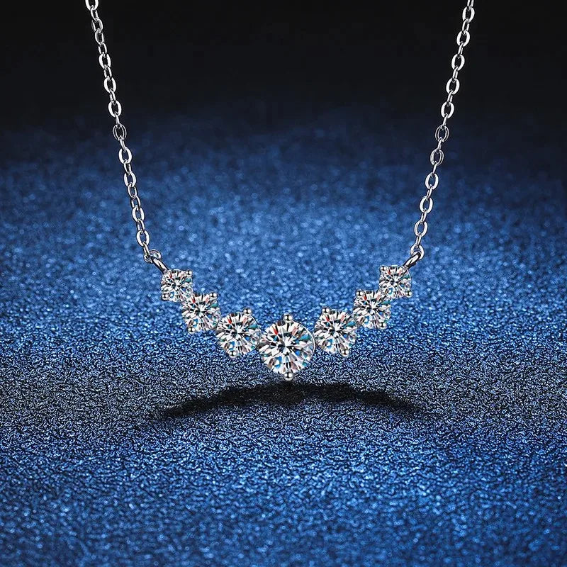 ALIZERO 1.7 Carat D Color VVS1 Moissanite Necklace For Women Fine Jewelry 925 Sterling Sliver Plated 18k White Gold Necklace