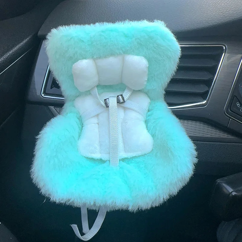 For Labubu Car Doll Safety Seat Kawaii Ob11 Doll Plush Seat Car Air Aromatreatment Decoration Suit for All Dolls Wihtin 18cm