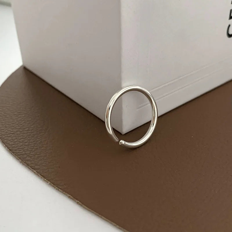VENTFILLE 925 Sterling Silver Minimalism Cross Knot Thai Silver Rings Open Finger Ring For Women Men Jewelry Gifts