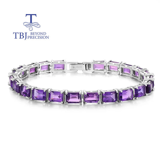 Beautiful and elegant natural Africa Amethyst S925 Silver bracelet Fashion luxury women jewelry anniversary & birthday gift
