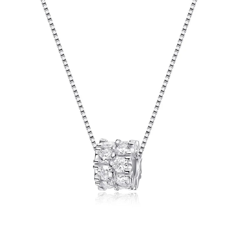 TBCYD 1.6cttw D Color Moissanite Necklace – 925 Sterling Silver 3mm Full Diamond Ball Pendant for Women | Sparkling Charm Jewelry Gift