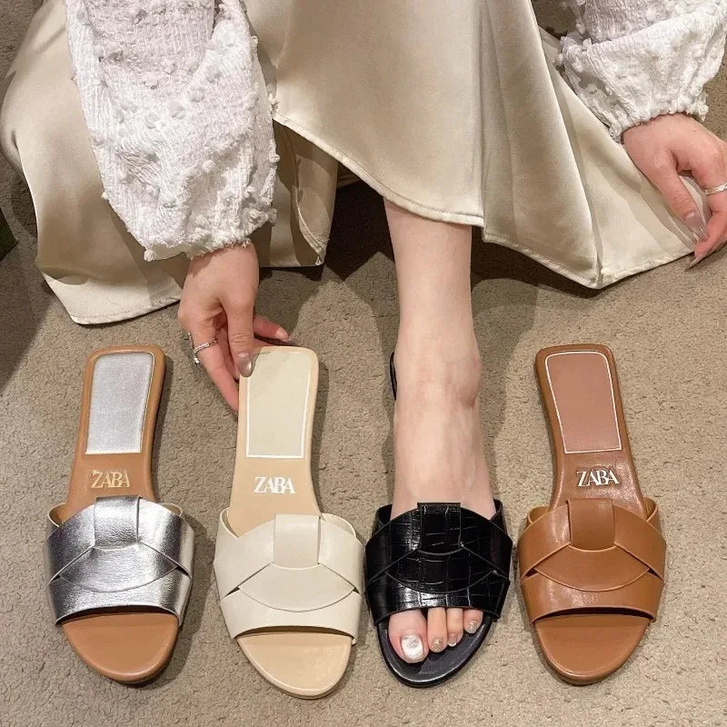 Designer Peep Toe Sandals – Low Heel Breathable Summer Slippers for Women | Sexy & Comfortable Beach Shoes