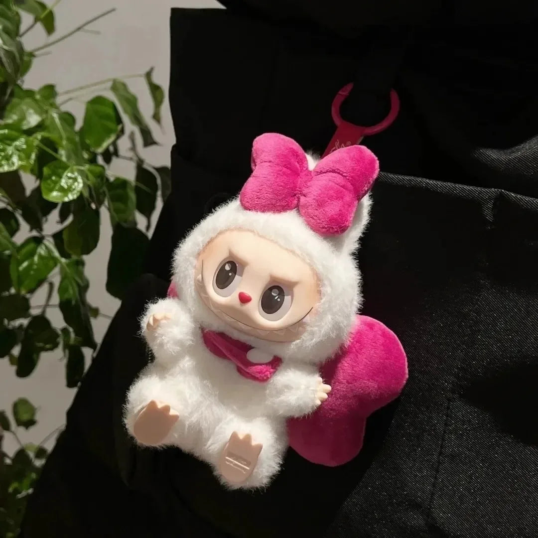 Labubu  Outfit Set – Pull Cloth, Cola, Marry Cat & Extra Large Bow Accessories | Cute Doll Clothes for Labubu