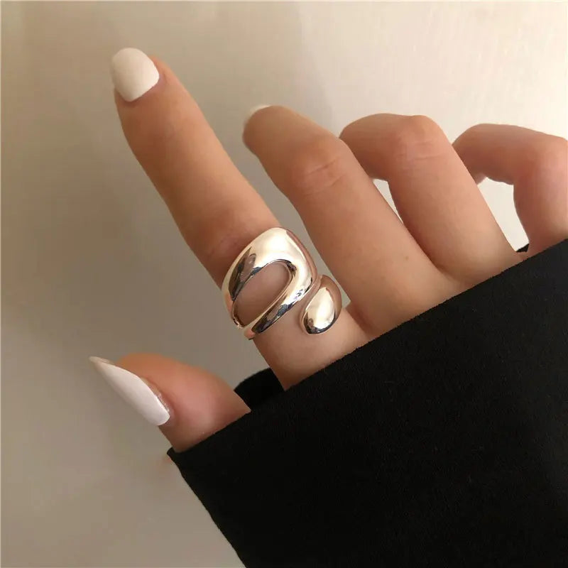 VENTFILLE 925 Sterling Silver Minimalism Cross Knot Thai Silver Rings Open Finger Ring For Women Men Jewelry Gifts