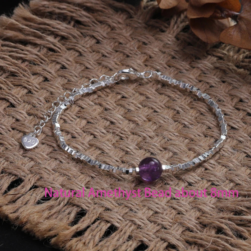 VENTFILLE 925 Sterling Silver Line Extremely fine Bracelet for Women Love Haert Bead Korean Ins Sweet Jewelry Gift Dropshipping