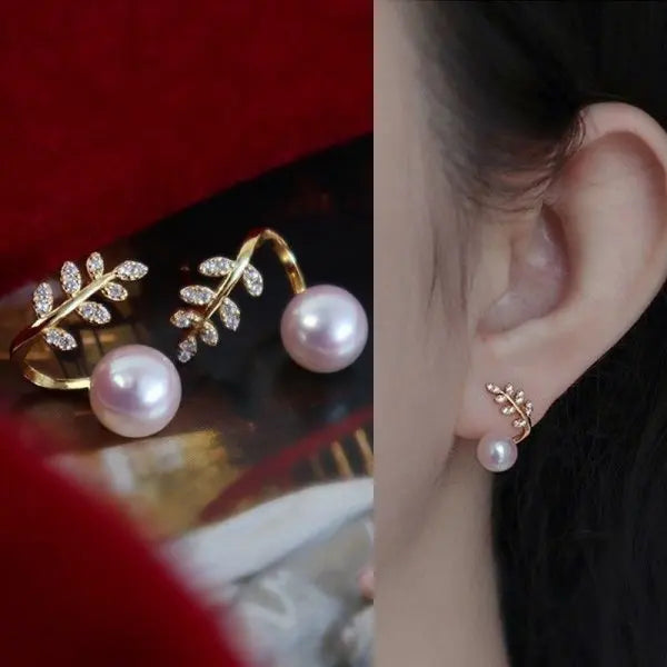 Korean Light Luxury Zircon Moon & Star Asymmetric Stud Earrings – Crystal Cloud Pearl Earrings for Women & Girls