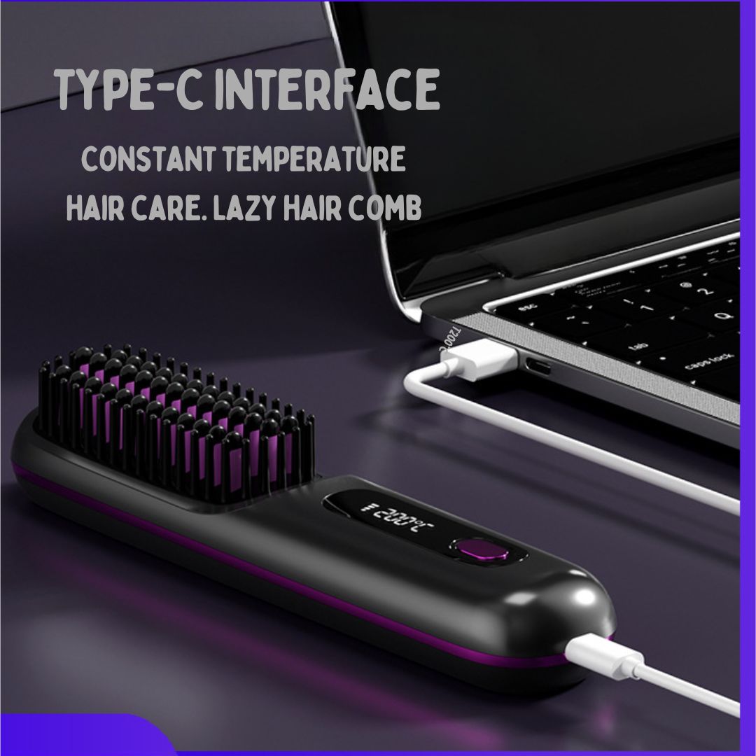 New cross-border multifunctional straight hair comb straight curling dual-purpose dormitory negative ion wireless hair care straightener soft hair care