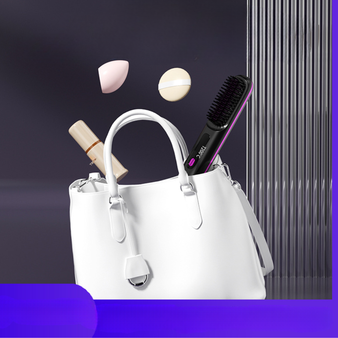 New cross-border multifunctional straight hair comb straight curling dual-purpose dormitory negative ion wireless hair care straightener soft hair care