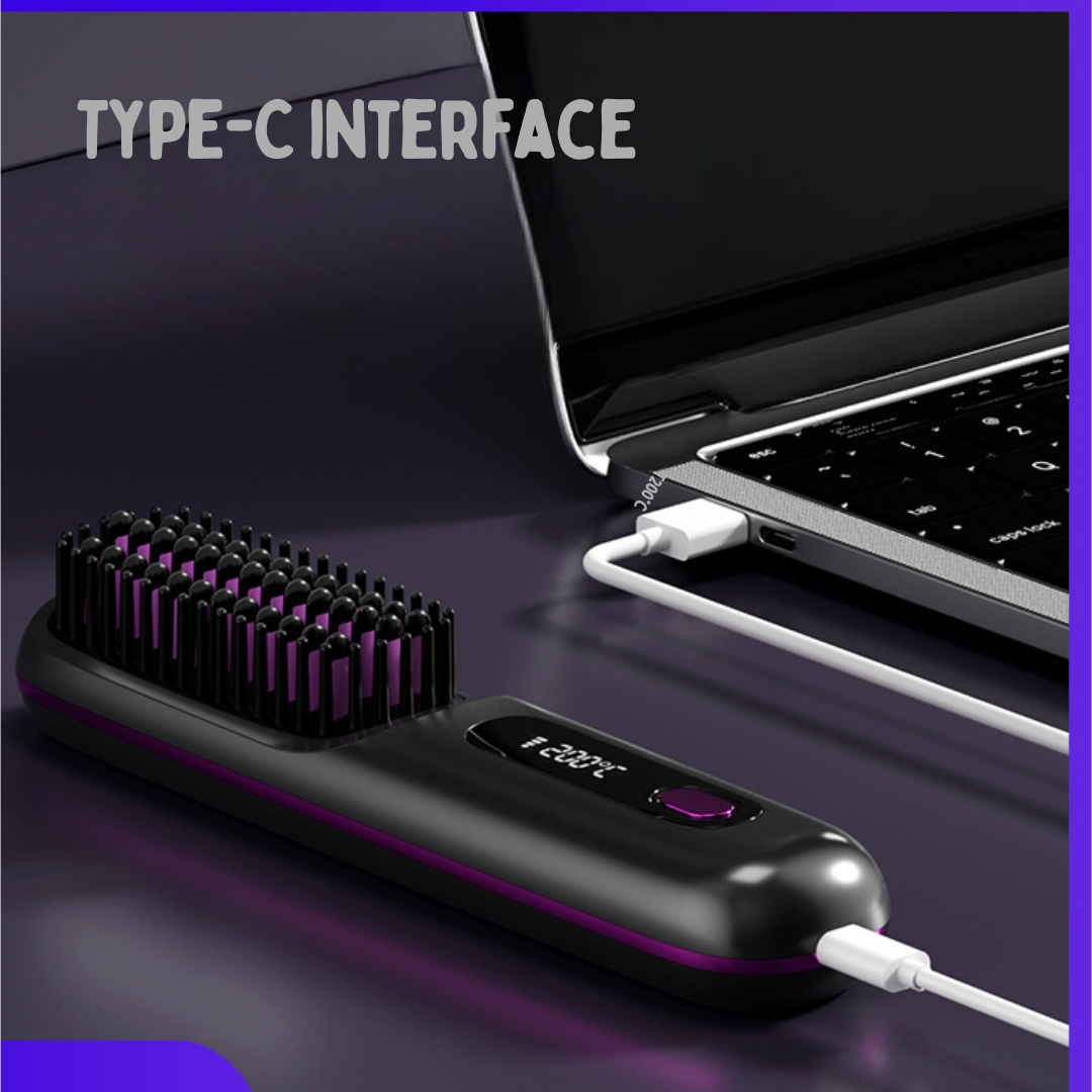 New cross-border multifunctional straight hair comb straight curling dual-purpose dormitory negative ion wireless hair care straightener soft hair care