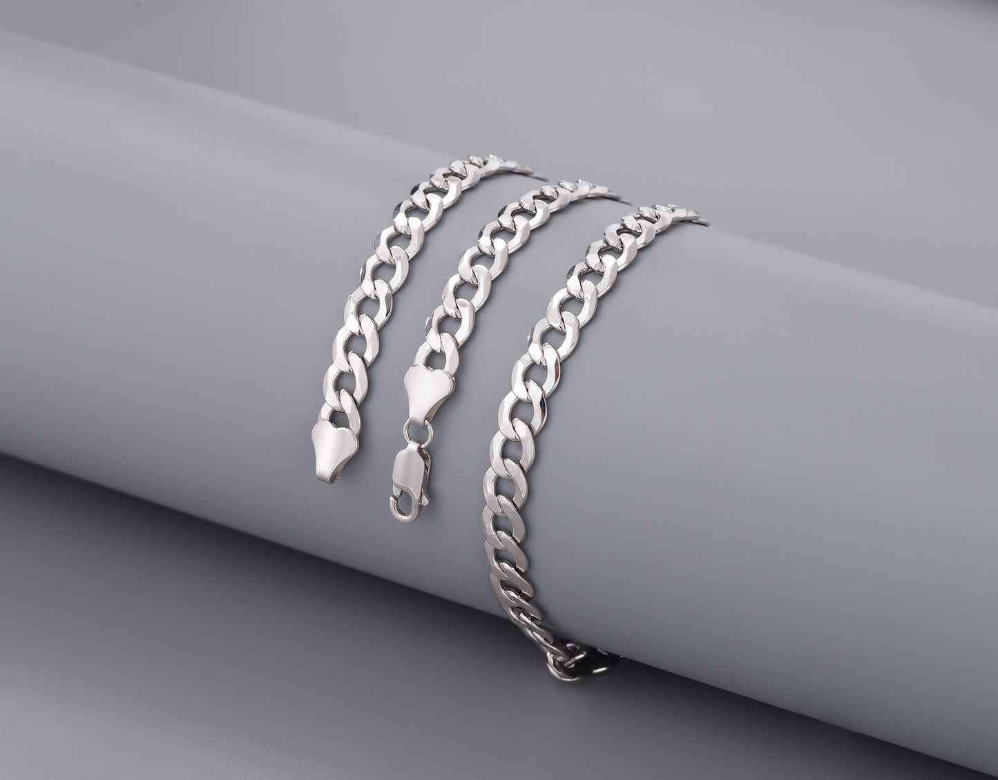 s925 sterling silver necklace men's fashion domineering flat chain fashion hip hop tide Cuban whip chain manufacturers wholesale