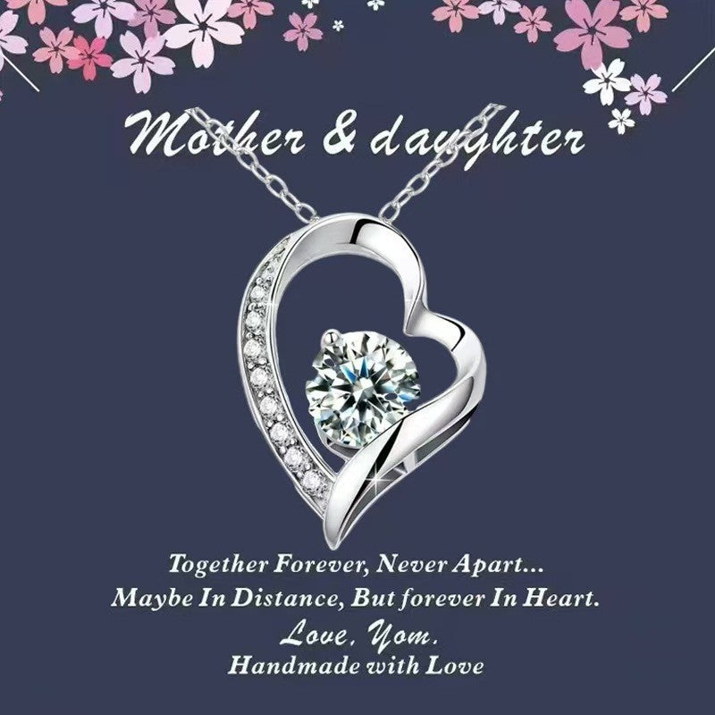 Amazon hot selling love necklace for women with diamonds cross-border fashion simple design gift zircon heart pendant