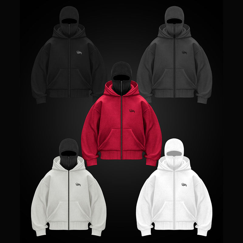 New autumn and winter men's and women's loose fashion brand Y2K sweatshirt with velvet double hood unique design hooded sweatshirt