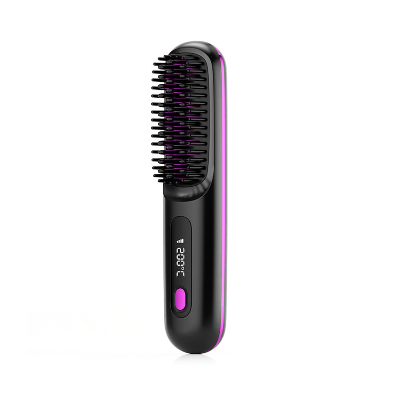 New cross-border multifunctional straight hair comb straight curling dual-purpose dormitory negative ion wireless hair care straightener soft hair care
