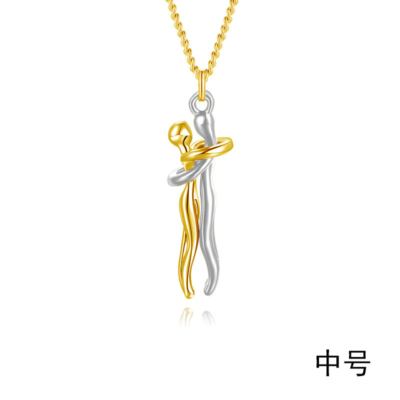 Original Couple Hug Pendant Necklace Female Black Fashion Pendant Couple Necklace Lover Witness Jewelry Wholesale