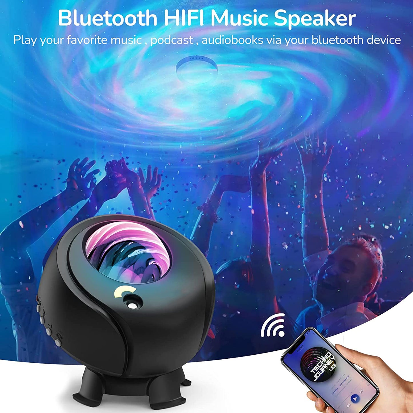 usb music bluetooth space capsule led galaxy star light projector light water pattern laser atmosphere night light