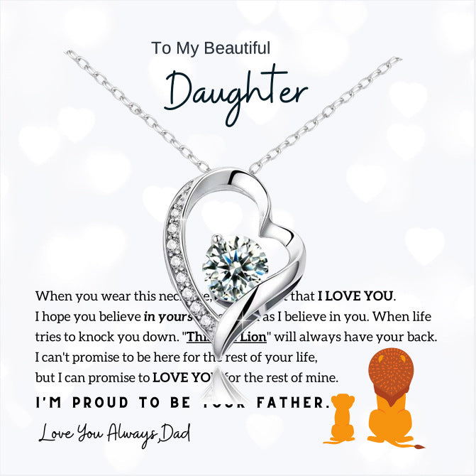 Cross-border European and American diamond heart pendant Amazon hot-selling fashion peach heart stainless steel clavicle chain heart-shaped necklace for women