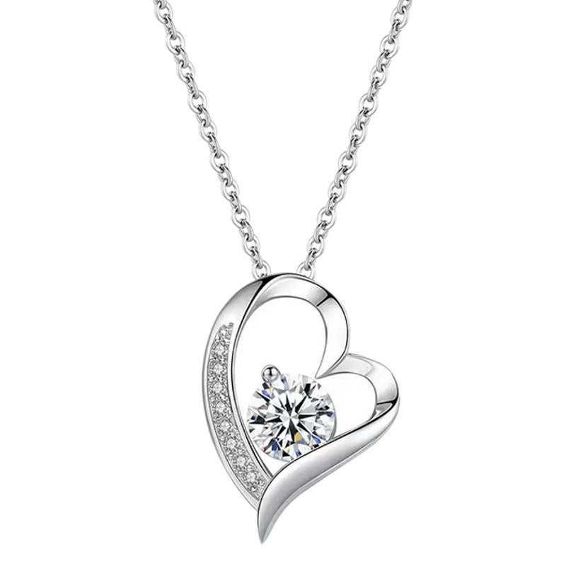 Amazon hot selling love necklace for women with diamonds cross-border fashion simple design gift zircon heart pendant