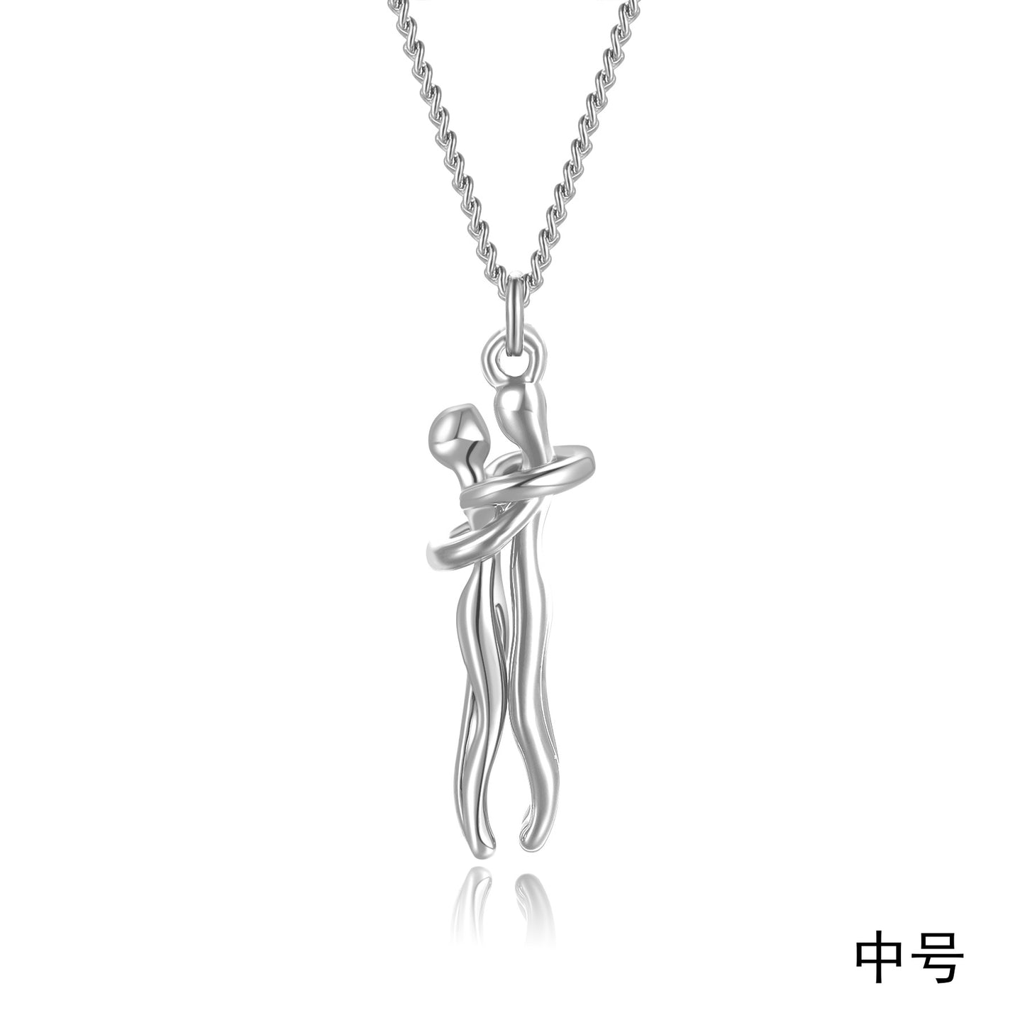Original Couple Hug Pendant Necklace Female Black Fashion Pendant Couple Necklace Lover Witness Jewelry Wholesale