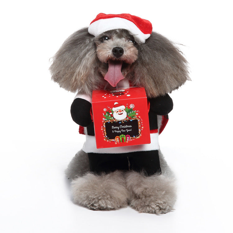 Cross-border best-selling pet Halloween Christmas clothes small and medium-sized dog standing outfit funny upright outfit dog transformation outfit