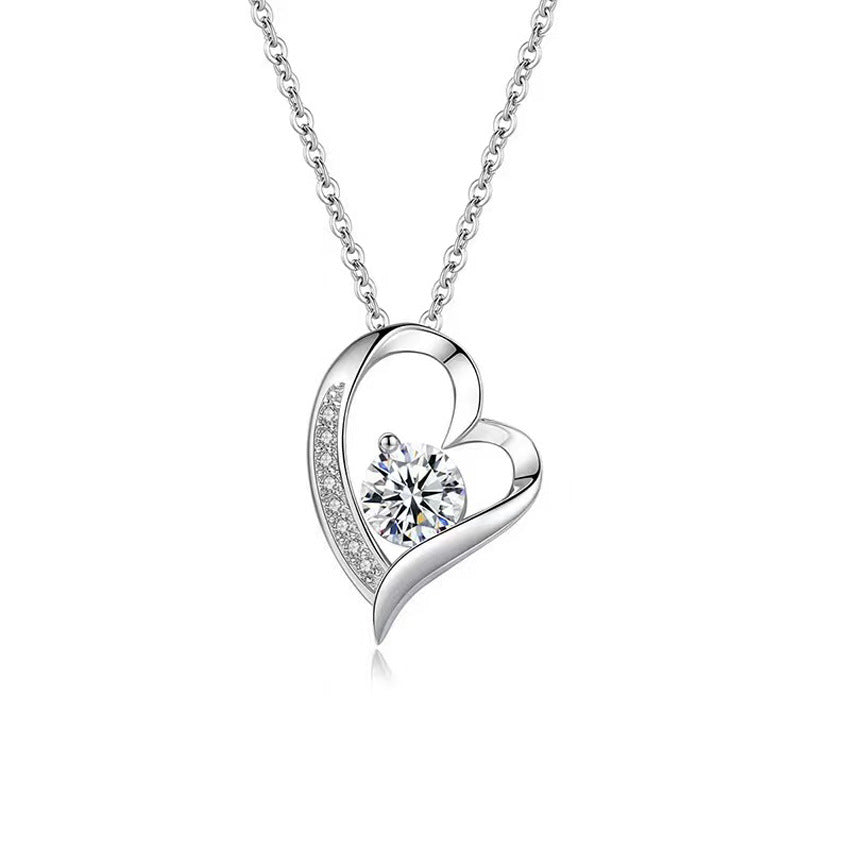 Amazon hot selling love necklace for women with diamonds cross-border fashion simple design gift zircon heart pendant