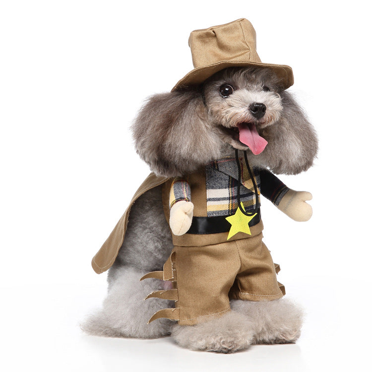 Cross-border best-selling pet Halloween Christmas clothes small and medium-sized dog standing outfit funny upright outfit dog transformation outfit