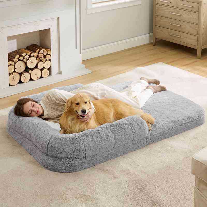 People and dogs pet mattress dog kennel dog bed pet mat plush winter warm cat nest mat removable and washable dog mat