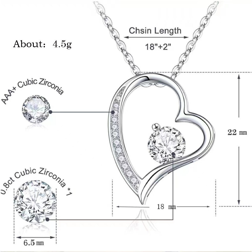 Cross-border European and American diamond heart pendant Amazon hot-selling fashion peach heart stainless steel clavicle chain heart-shaped necklace for women